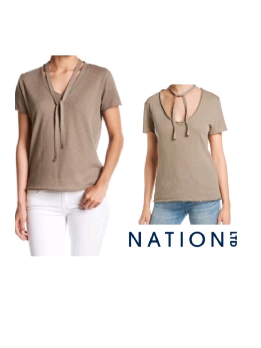 Nation LTD by Jen Menchaca Carter v-neck tee